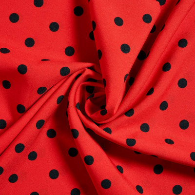 Texturé / Terlenka Rood Zwart Stippen Klein