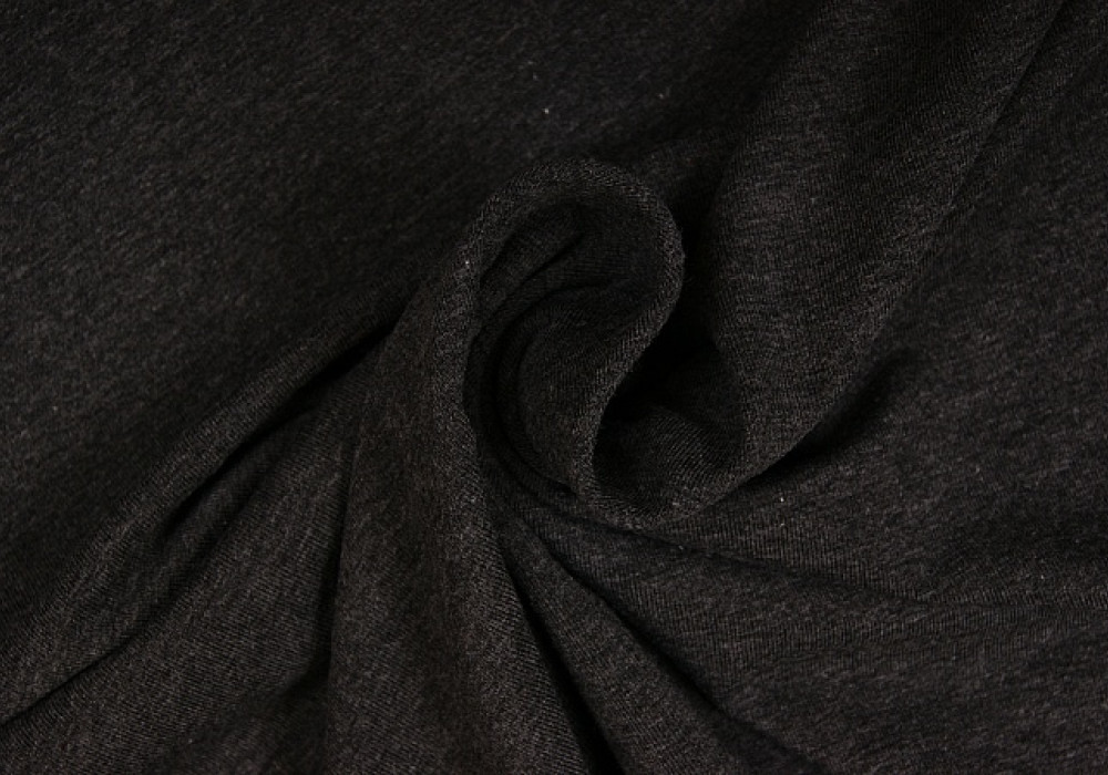 Uni tricot katoen grijs melee donker
