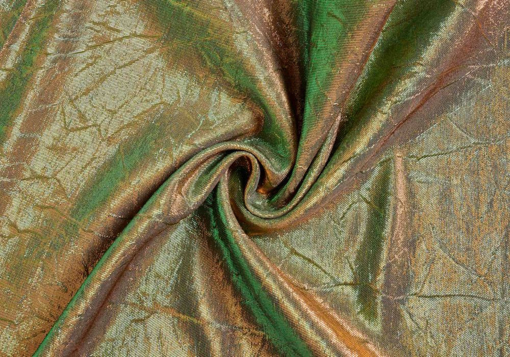 Metallic Lurex stof in goud en groen