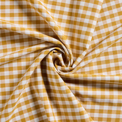 Boerenbont Ruitjes Okergeel Wit 10 mm