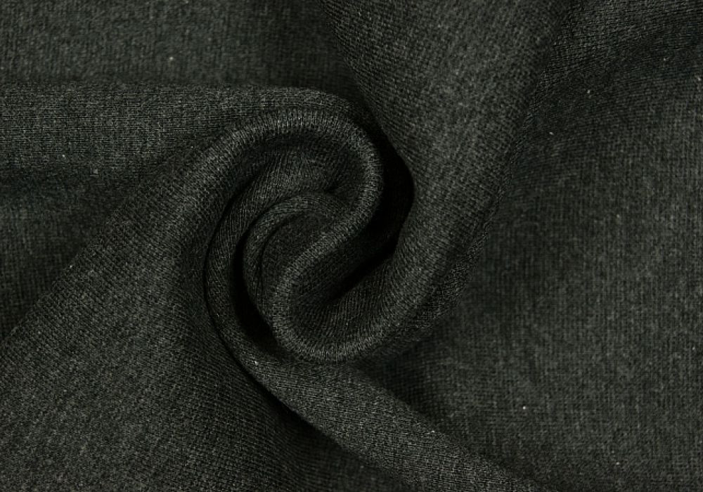 Boordstof tricot grijs melee donker smal