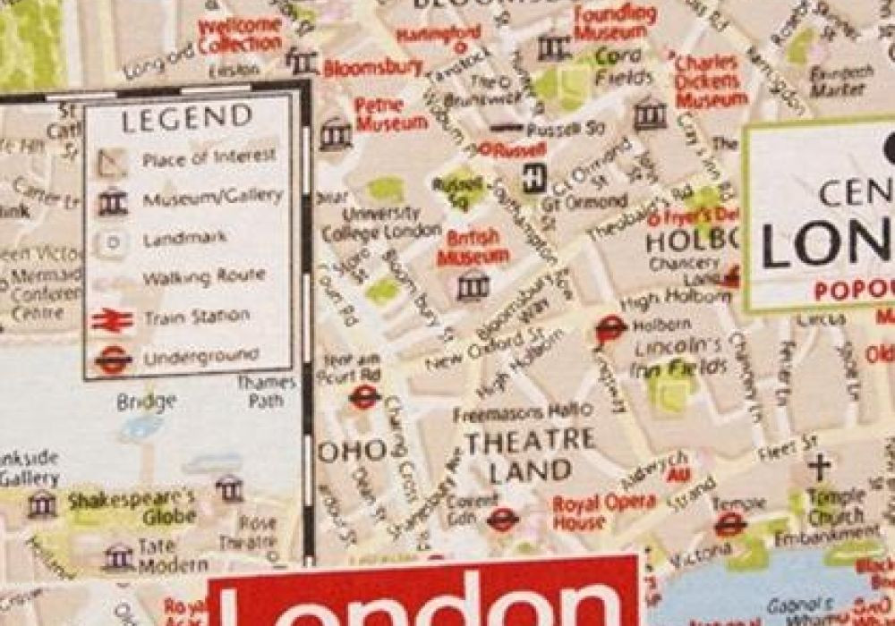 Decoratiestof plattegrond Londen