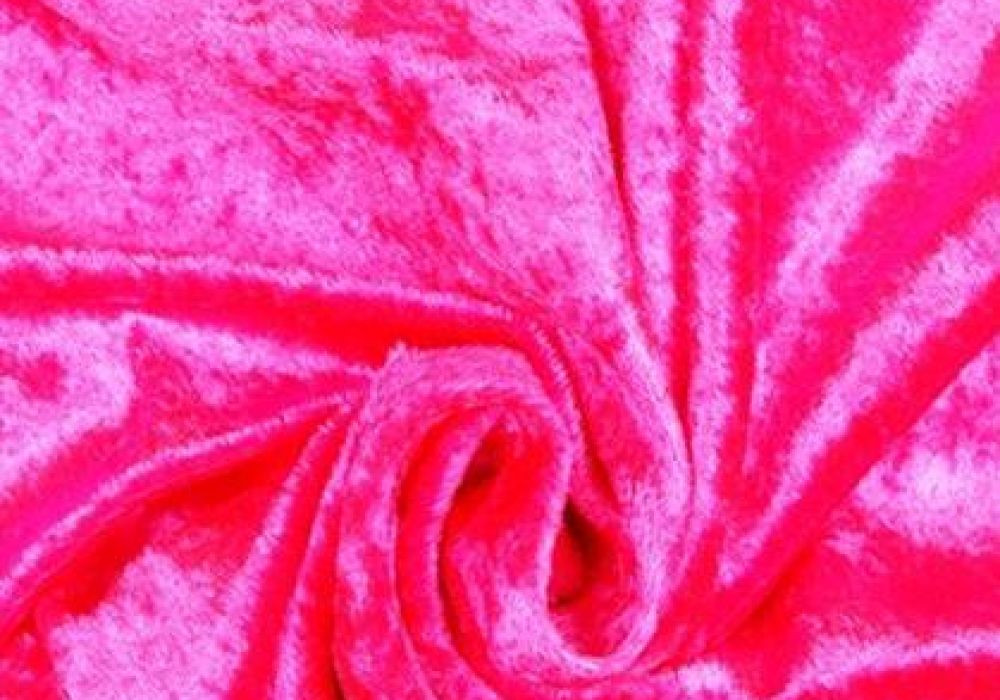 Velours de Panne Fluor Fuchsia Roze