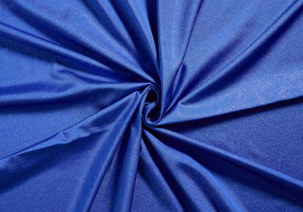 Lycra stof met glitter - kobaltblauw