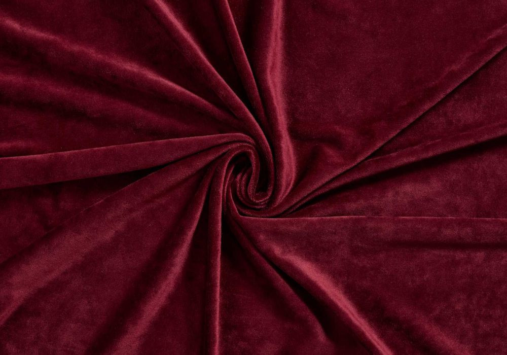 Velvet Velours Stretch Bordeaux Rood