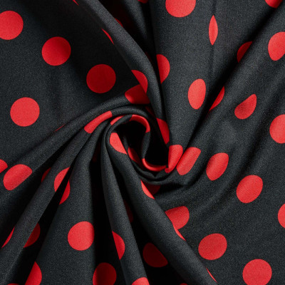 Texturé / Terlenka Zwart Rood Stippen
