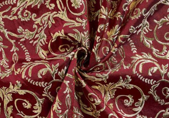 jacquard stof brokaat rood goud