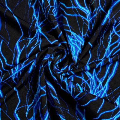 Lycra 4-Way Stretch - Blauwe bliksem