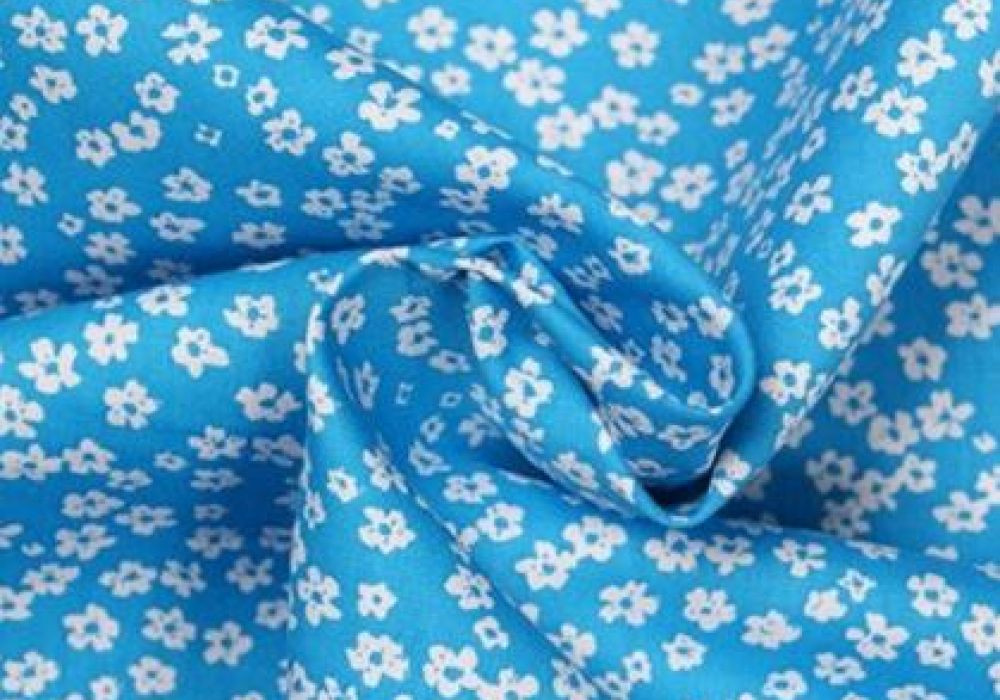 Boerenbont aqua bloemen
