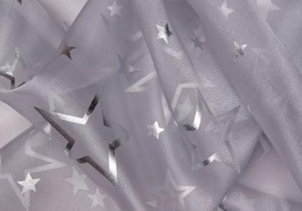 Kerststof organza zilver