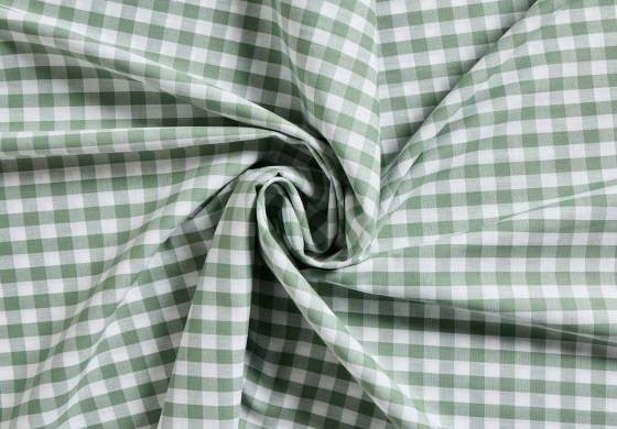 Boerenbont Ruitjes Stof Wit Oudgroen 10 mm