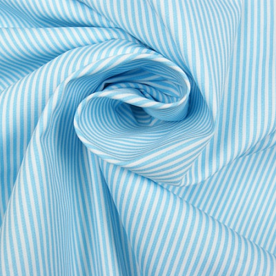 Boerenbont Streepjes Lichblauw Wit 2mm