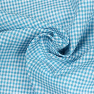 Boerenbont Ruitjes Aqua Blauw Wit 2mm