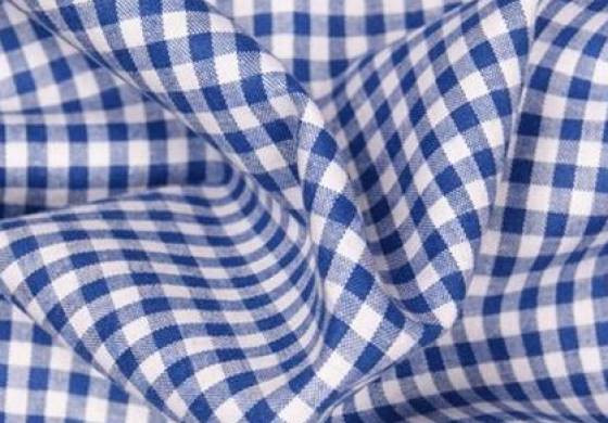 Boerenbont Ruitjes Stof Kobaltblauw Wit 5mm