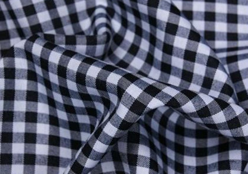 Boerenbont Ruitjes Stof zwart wit 5 mm