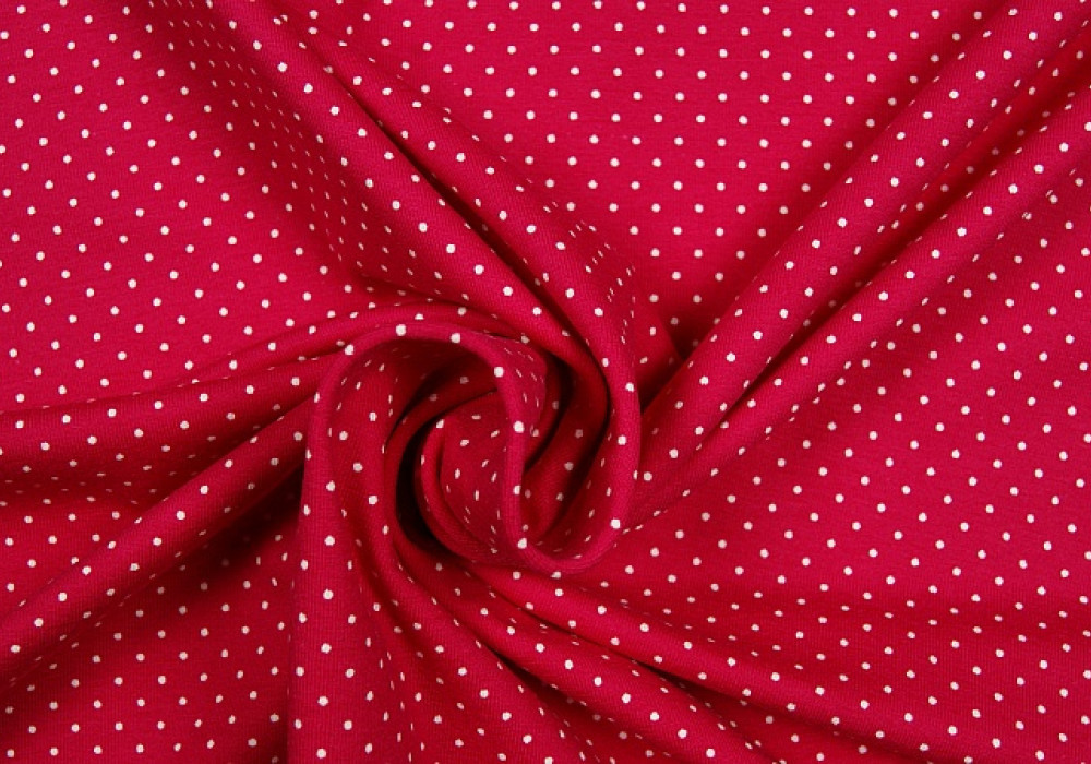Stippen print tricot fuchsia