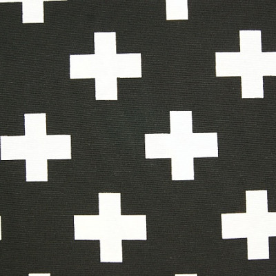Decoratiestof zwart/wit kruis