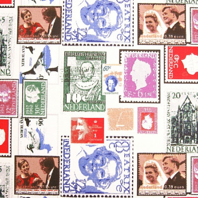 Decoratiestof Postzegels Koninklijk Huis