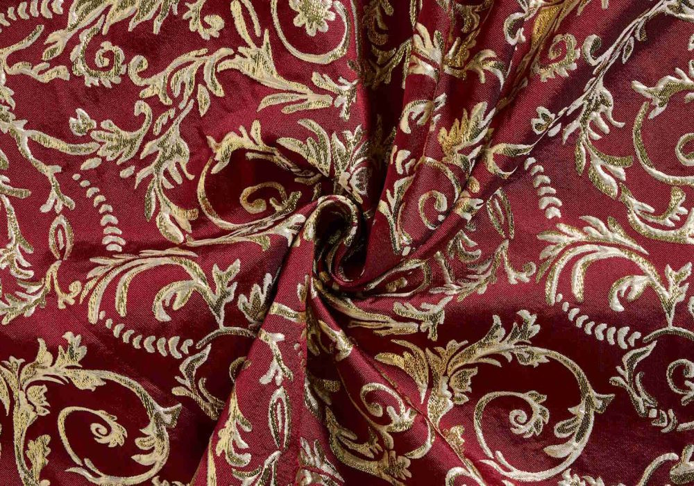 jacquard stof brokaat rood goud
