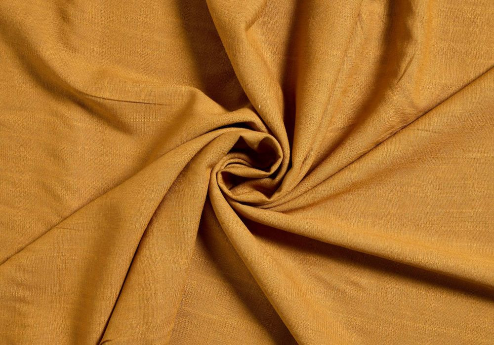 Linnen viscose stof okergeel