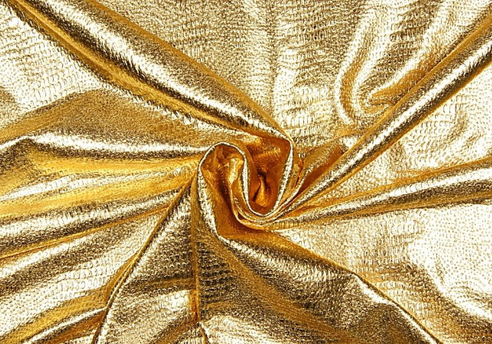 Lamé stretch slangen-print goud