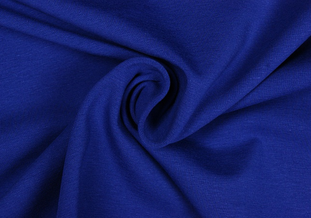 Uni tricot katoen blauw kobalt