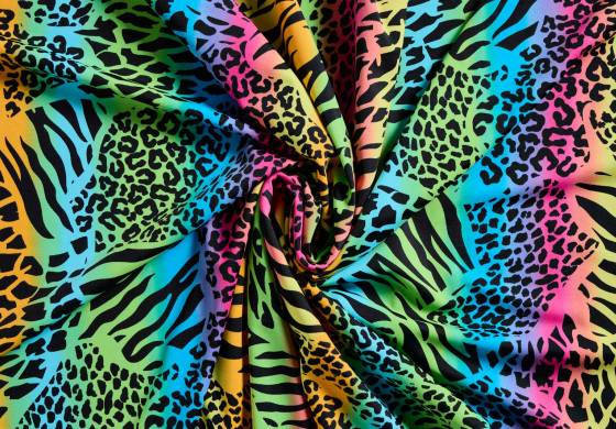 Lycra Spandex Regenboog Animal Stof