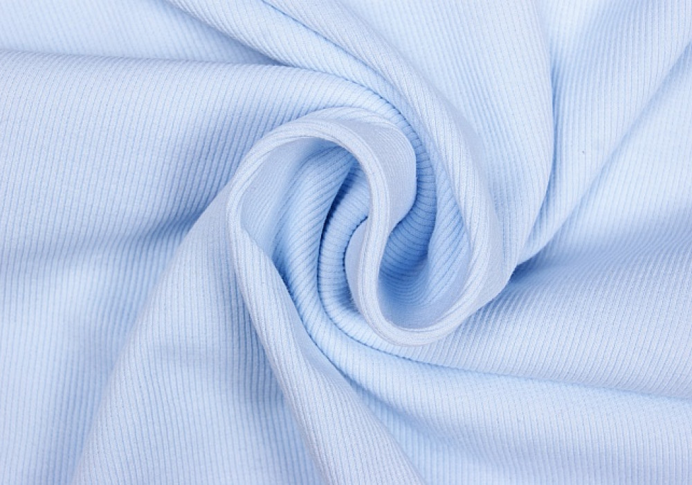 Boordstof tricot rib lichtblauw smal