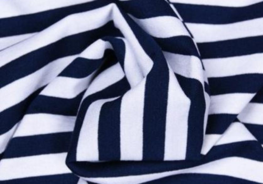 Strepen tricot blauw/wit 10mm