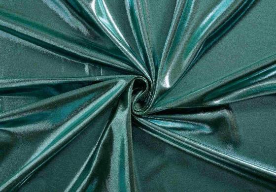 Glitter stof met stretch lycra petrol