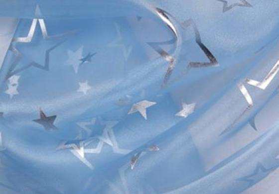 Kerststof organza zilver
