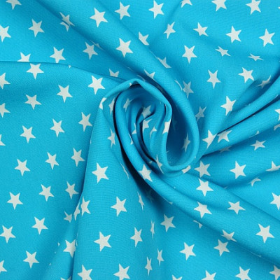 Boerenbont Sterren Aqua Blauw Wit
