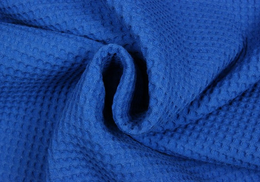 Wafeldoek kobalt 100% katoen dubbeldraads