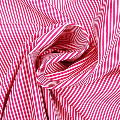 Boerenbont Streepjes Fuchsia Roze Wit 2mm