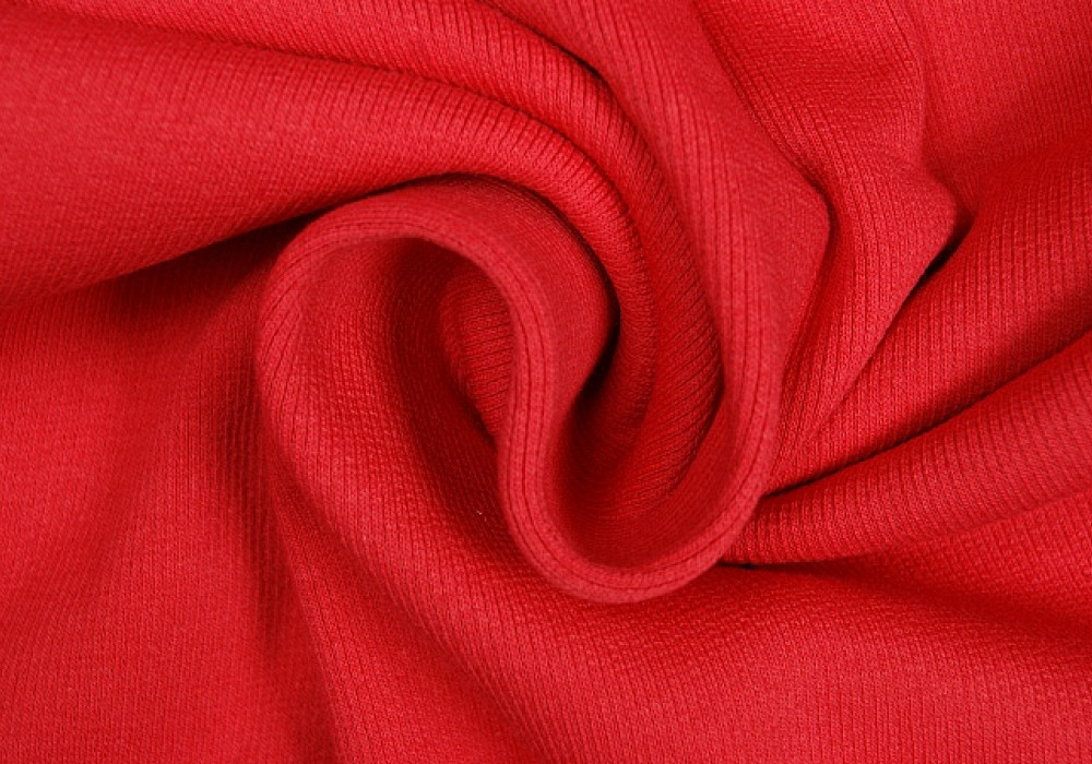 Boordstof tricot rib oranje/rood smal