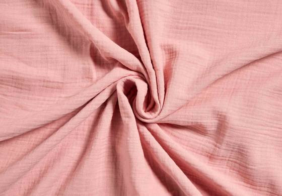 mousseline stof extra breed zalm roze
