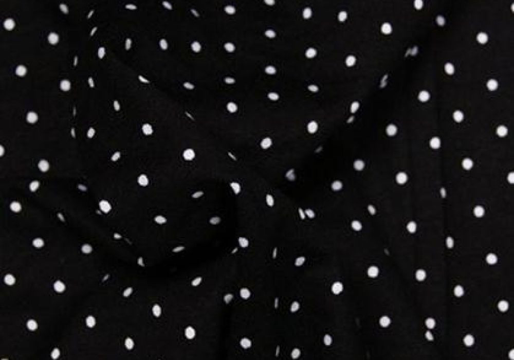 Stippen print tricot zwart