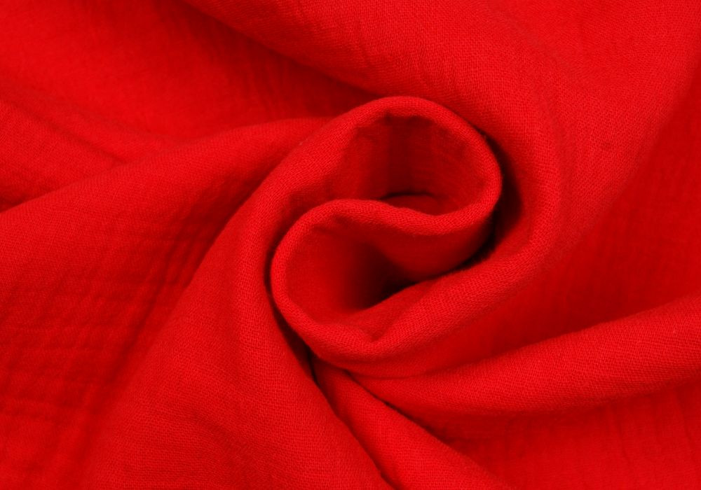 Mousseline / Hydrofiel stof rood