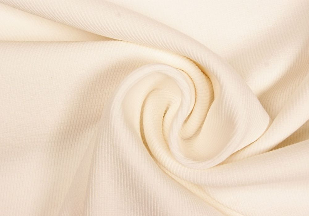 Boordstof tricot ecru smal
