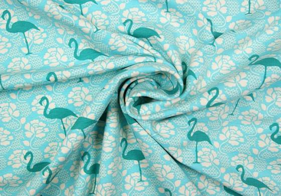 Fantasieprint tricot "Megan Blue Fabrics" flamingo