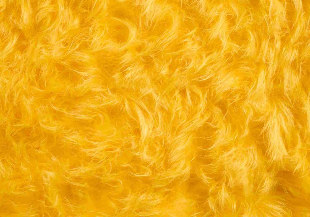 Gele Pluche Stof - Langharig