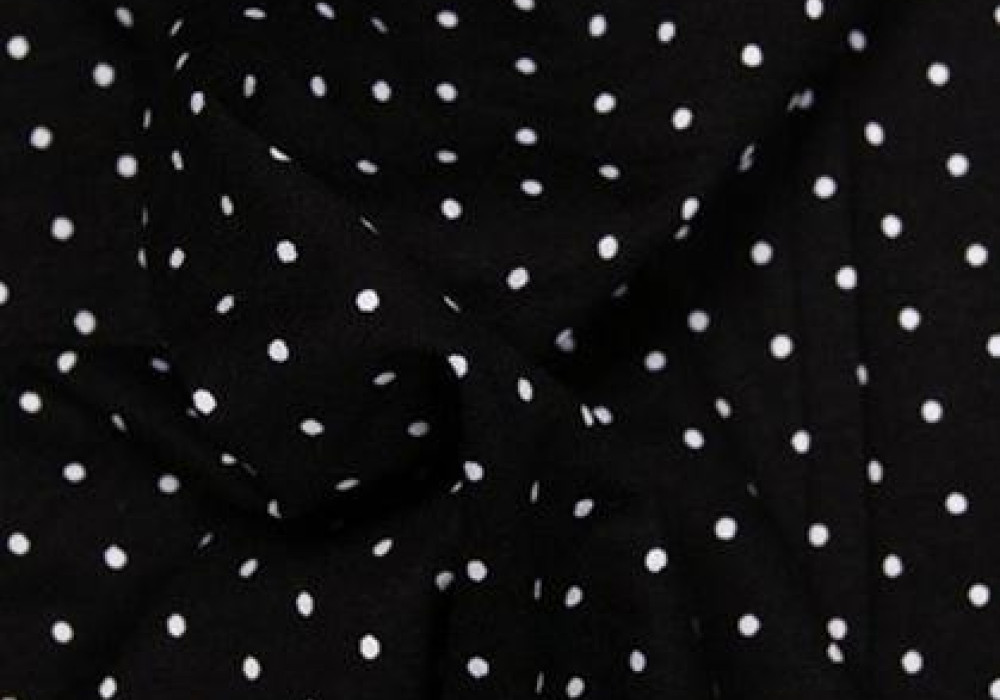 Stippen print tricot zwart