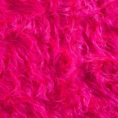 Pluche Stof Langharig - Fuchsia Roze