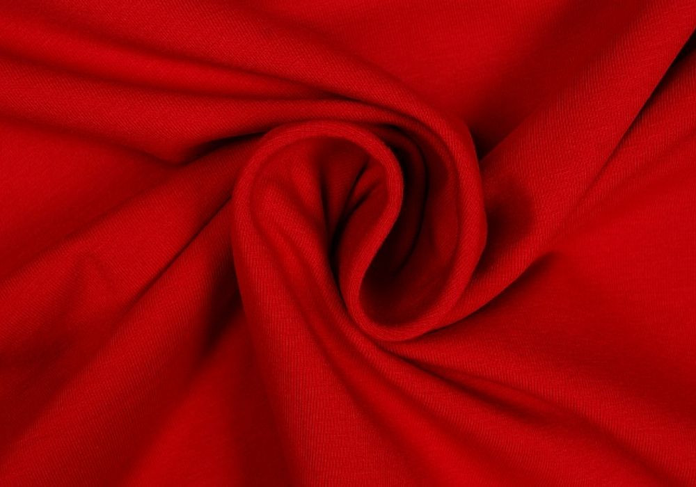 Uni tricot katoen rood