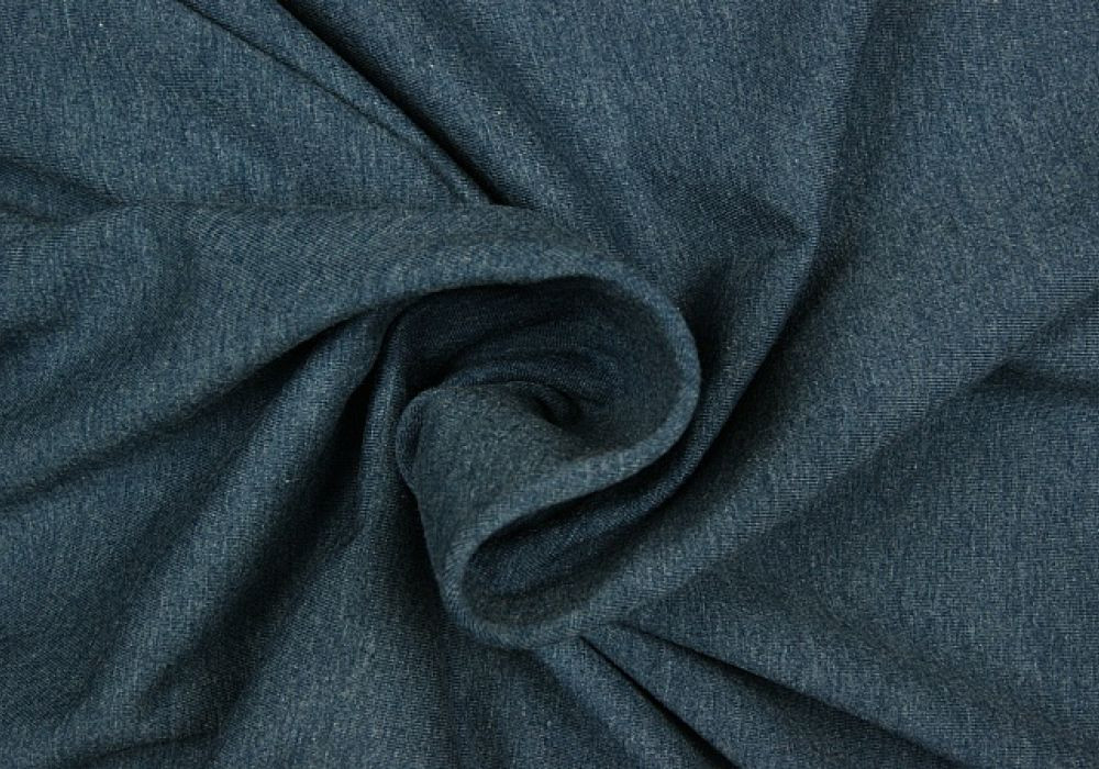 Uni tricot katoen melee denim