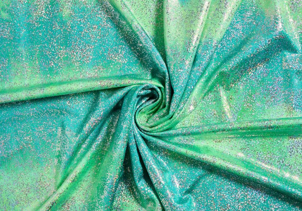 glitter stof blauw groen tie dye