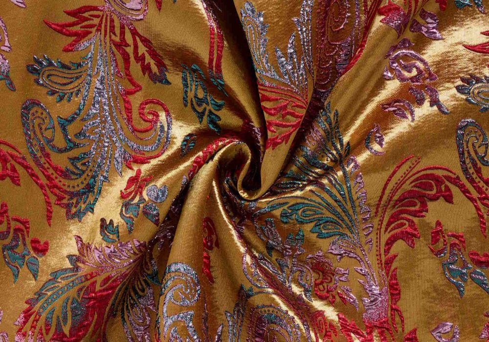 Jacquard stof goud paisley