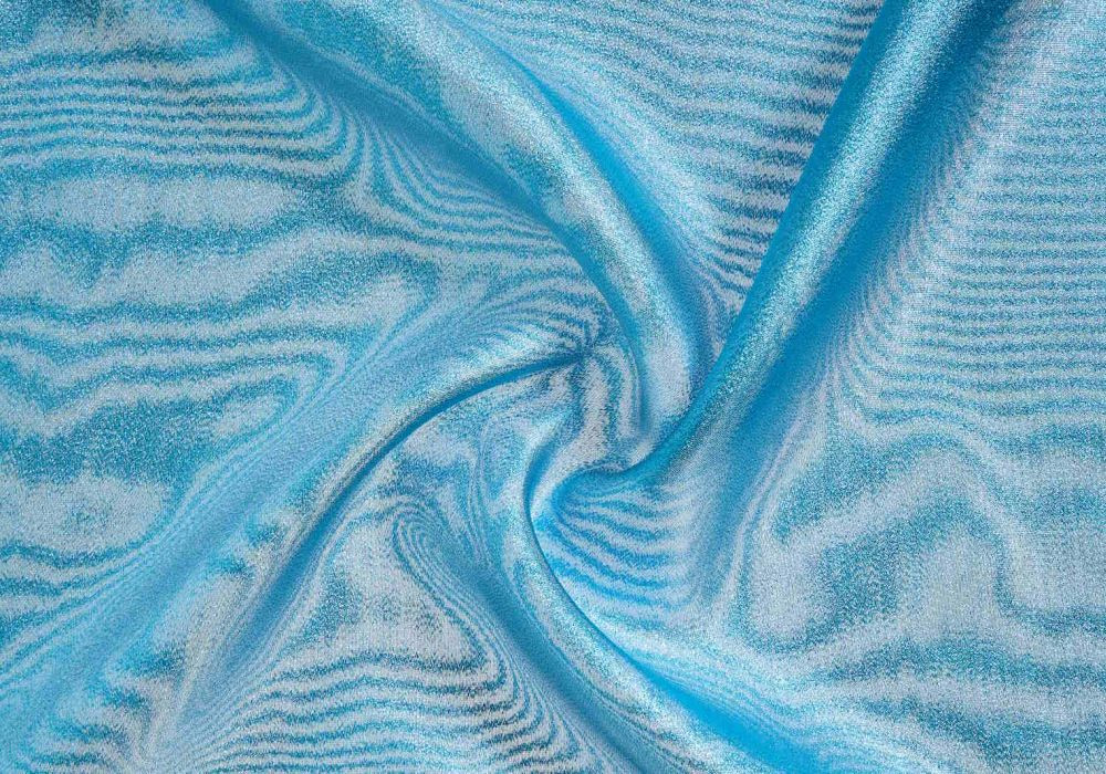 Organza Stof Lurex Aquablauw