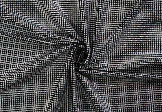 Zilveren Glitter Stof Velvet met Strass