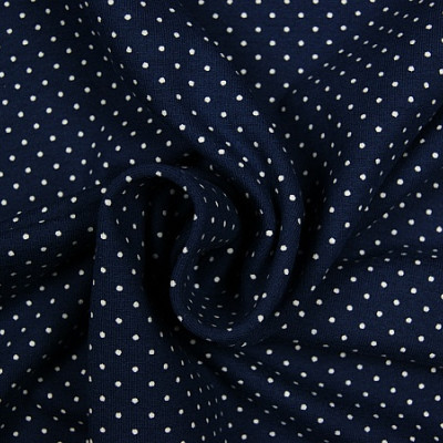 Stippen print tricot marine-blauw